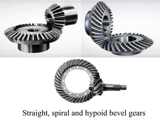 Straight, spiral and hypoid bevel gears
 