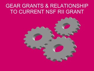 GEAR GRANTS & RELATIONSHIP TO CURRENT NSF RII GRANT 