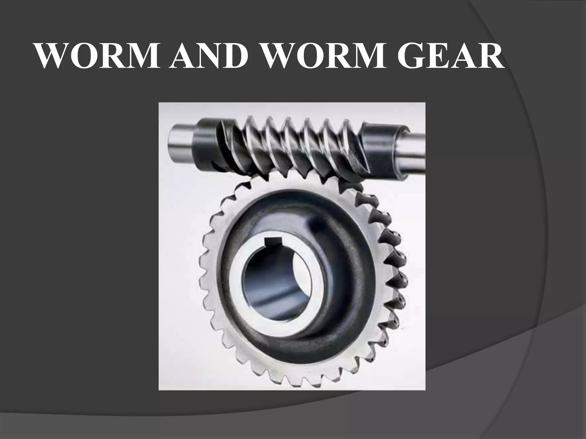 WORM AND WORM GEAR
 