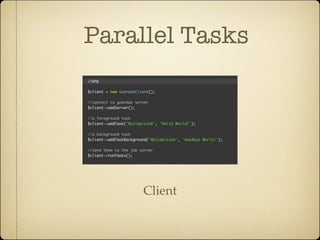 Parallel Tasks




     Client
 