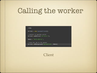 Calling the worker




       Client
 