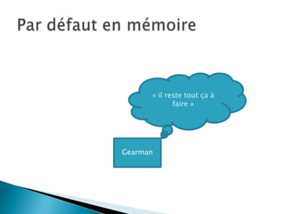 « il reste tout ça à
             faire »




Gearman
 