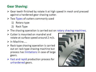 Gear manufacturing