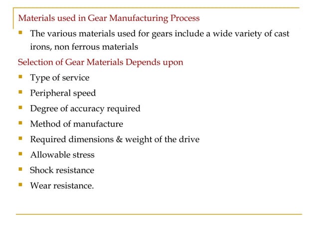 Gear manufacturing process | PPT | Jewelry Making | Arts and Crafts