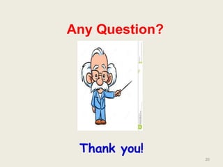 Any Question?
Thank you!
20
 