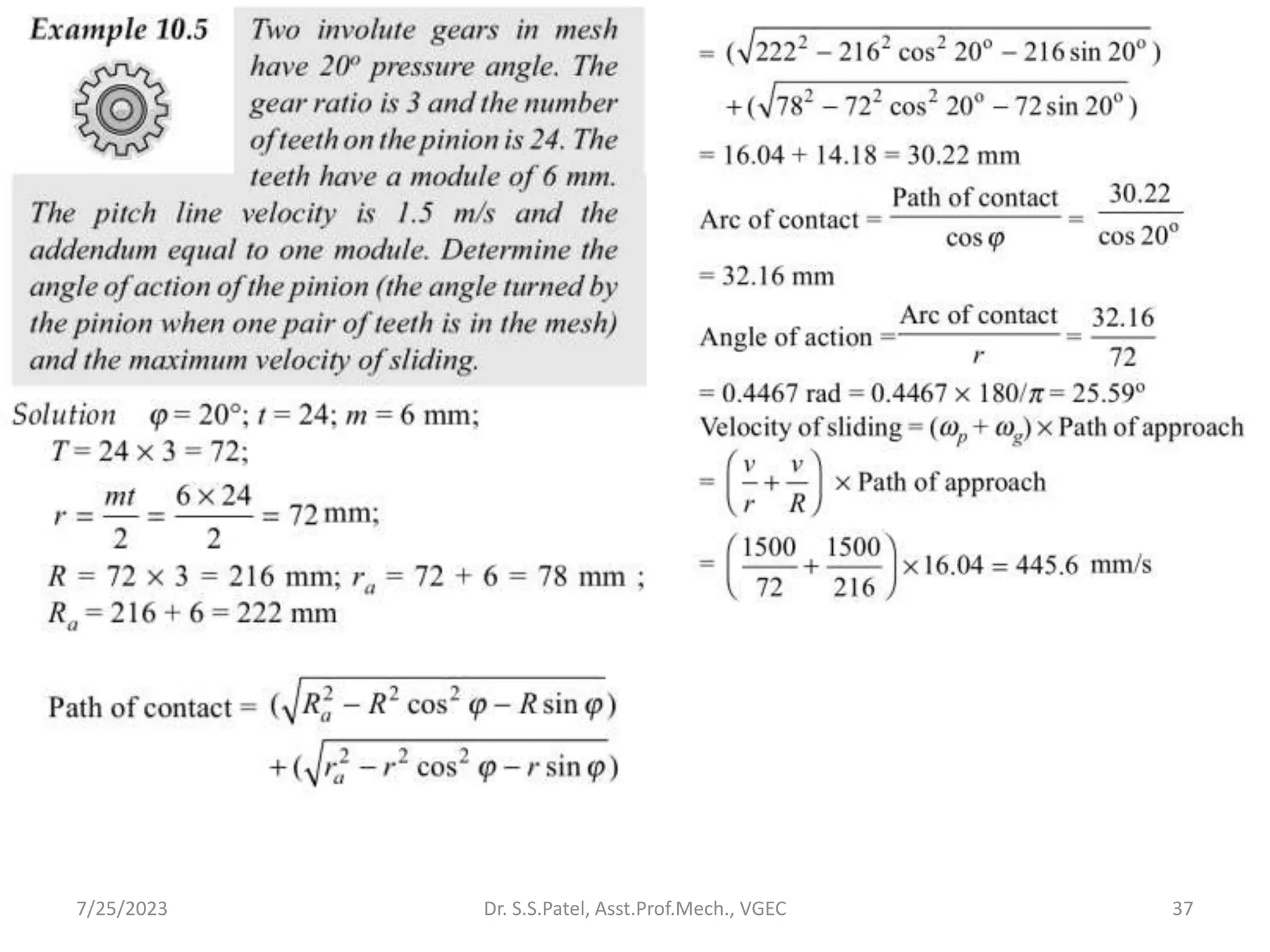 37
7/25/2023 Dr. S.S.Patel, Asst.Prof.Mech., VGEC
 