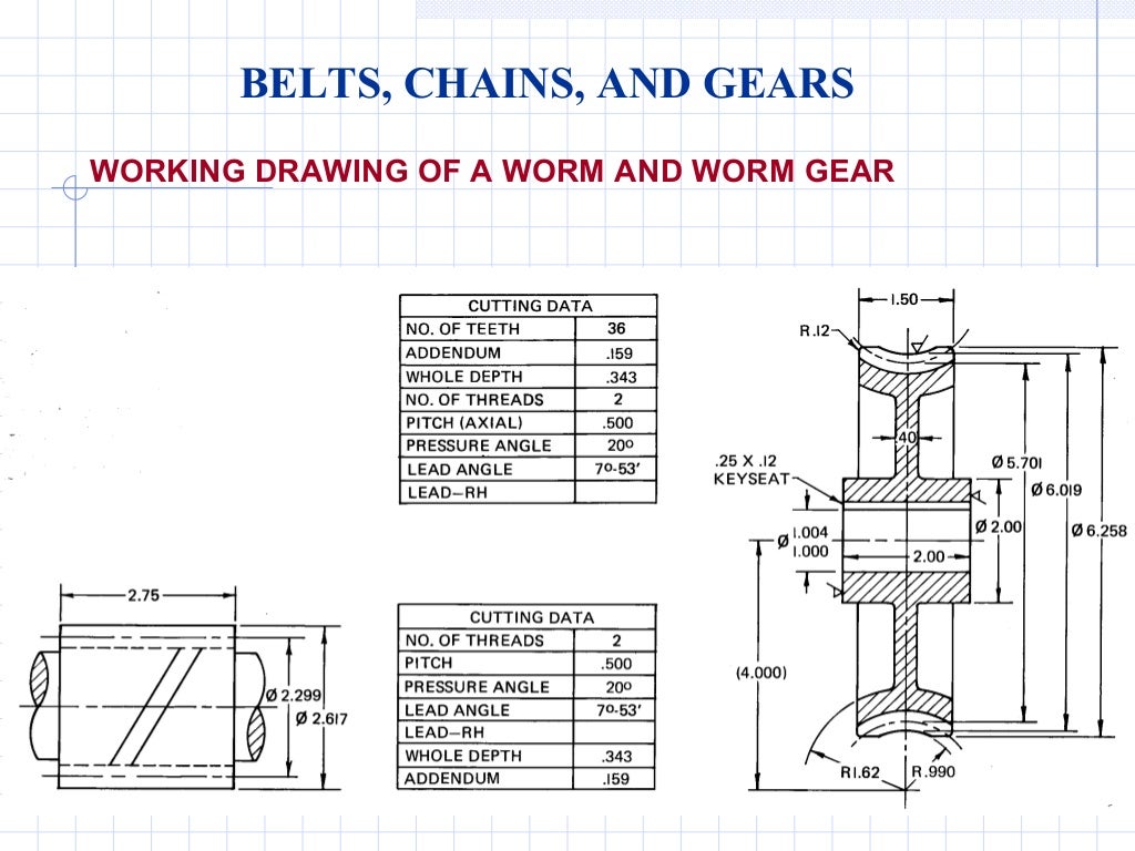 Gears and pulleys engineering diagrams