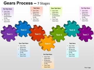Gears Process – 7 Stages
                                     Text Here                  Your Text Here                     Put Text Here
 Put Text Here
                                  • Your Text                  • Your Text                        • Your Text
• Your Text
                                    Goes here                    Goes here                          Goes here
  Goes here
                                  • Bring your                 • Bring your                       • Bring your
• Bring your
                                    presentation                 presentation                       presentation
  presentation
                                    to life                      to life                            to life
  to life
                                  • Your Text                  • Your Text                        • Your Text
• Your Text
                                    Goes here                    Goes here                          Goes here
  Goes here




                 Your Text Here                                                     Text Here
                 • Your Text                                                     • Your Text
                   Goes here                                                       Goes here
                 • Bring your                                                    • Bring your
                   presentation                                                    presentation
                   to life                                                         to life
                 • Your Text                        Put Text Here                • Your Text
                   Goes here                                                       Goes here
                                                   • Your Text
                                                     Goes here
                                                   • Bring your
                                                     presentation
                                                     to life
                                                   • Your Text
                                                     Goes here                                          Your Logo
 
