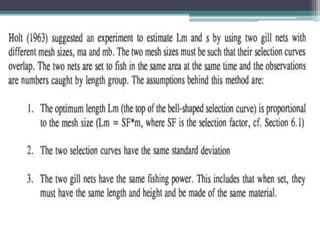 Selection Gear Method Gear selectivity, sampling of commercial catches | PPTX