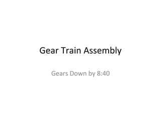Gear Train Assembly Gears Down by 8:40 