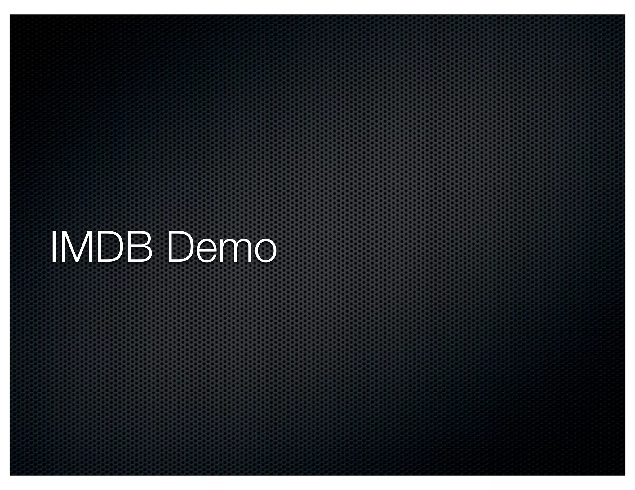 IMDB Demo
 