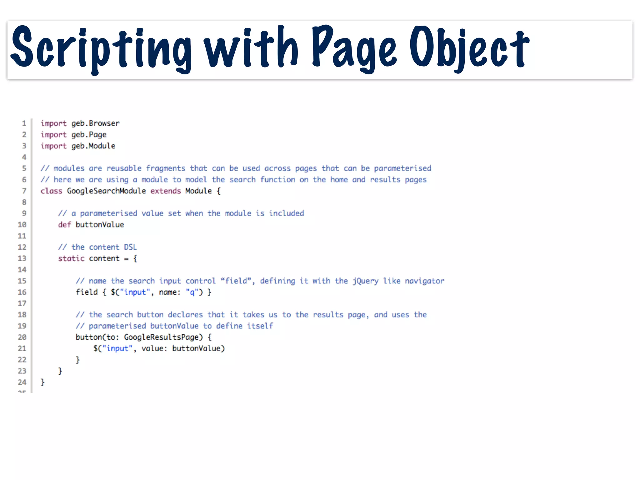Scripting with Page Object
 