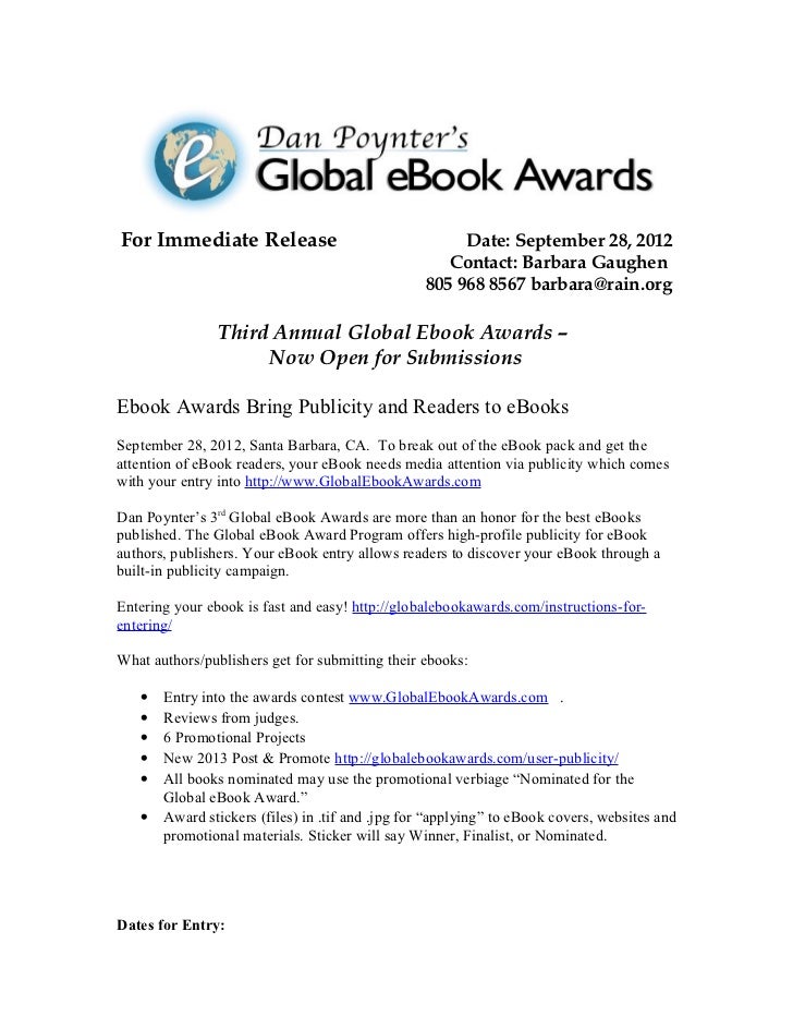 Announcing the 3rd Annual Global Ebook Awards