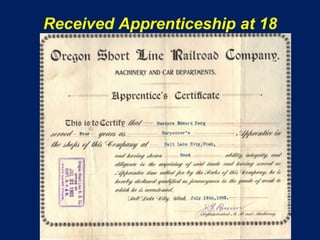 Received Apprenticeship at 18
 