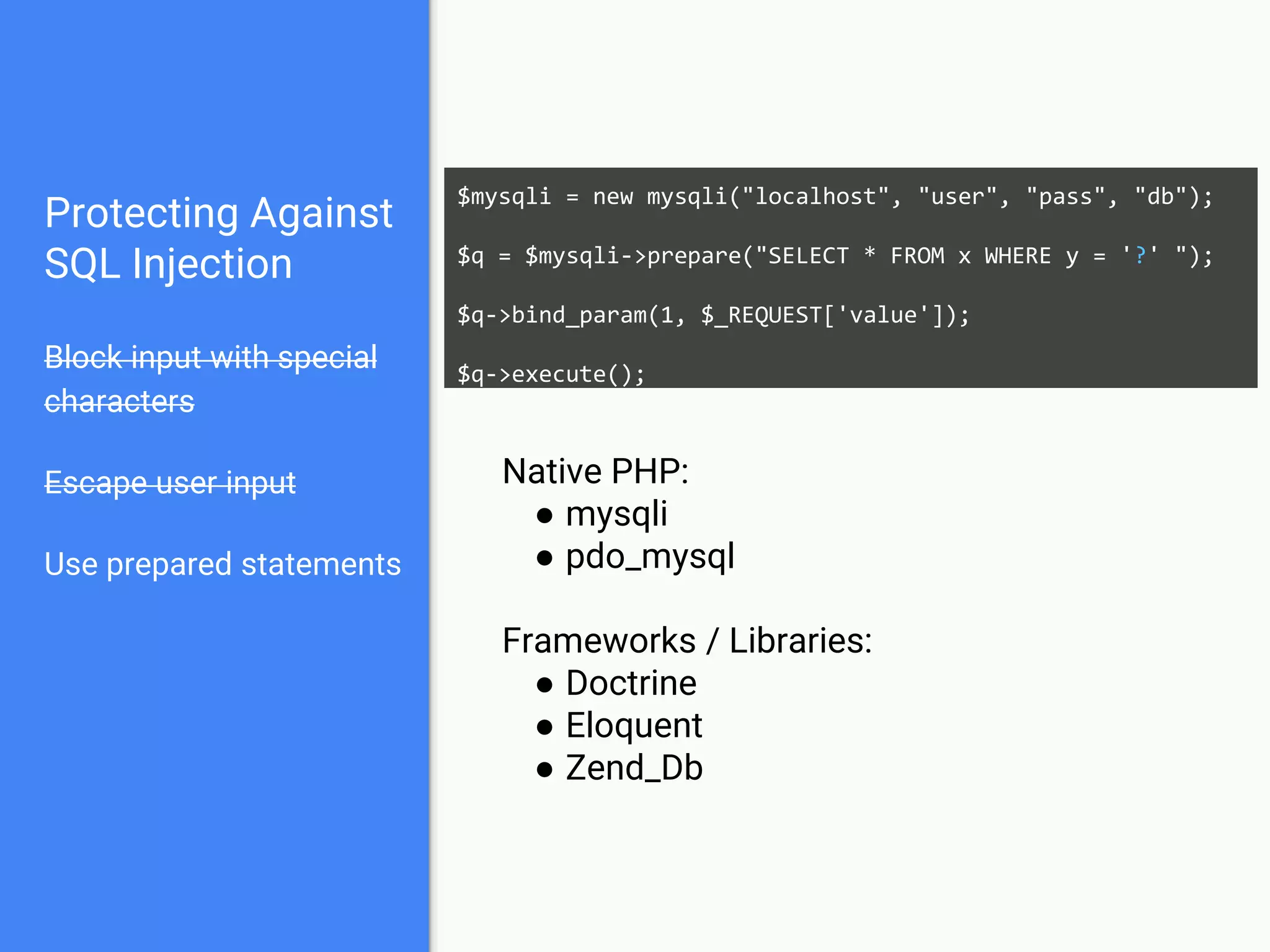 Other Types of Injection
NoSQL databases
OS Commands
LDAP Queries
SMTP Headers
 