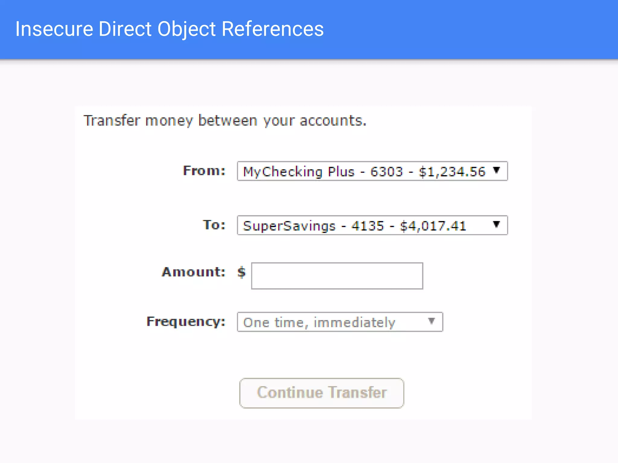 Insecure Direct Object References
 