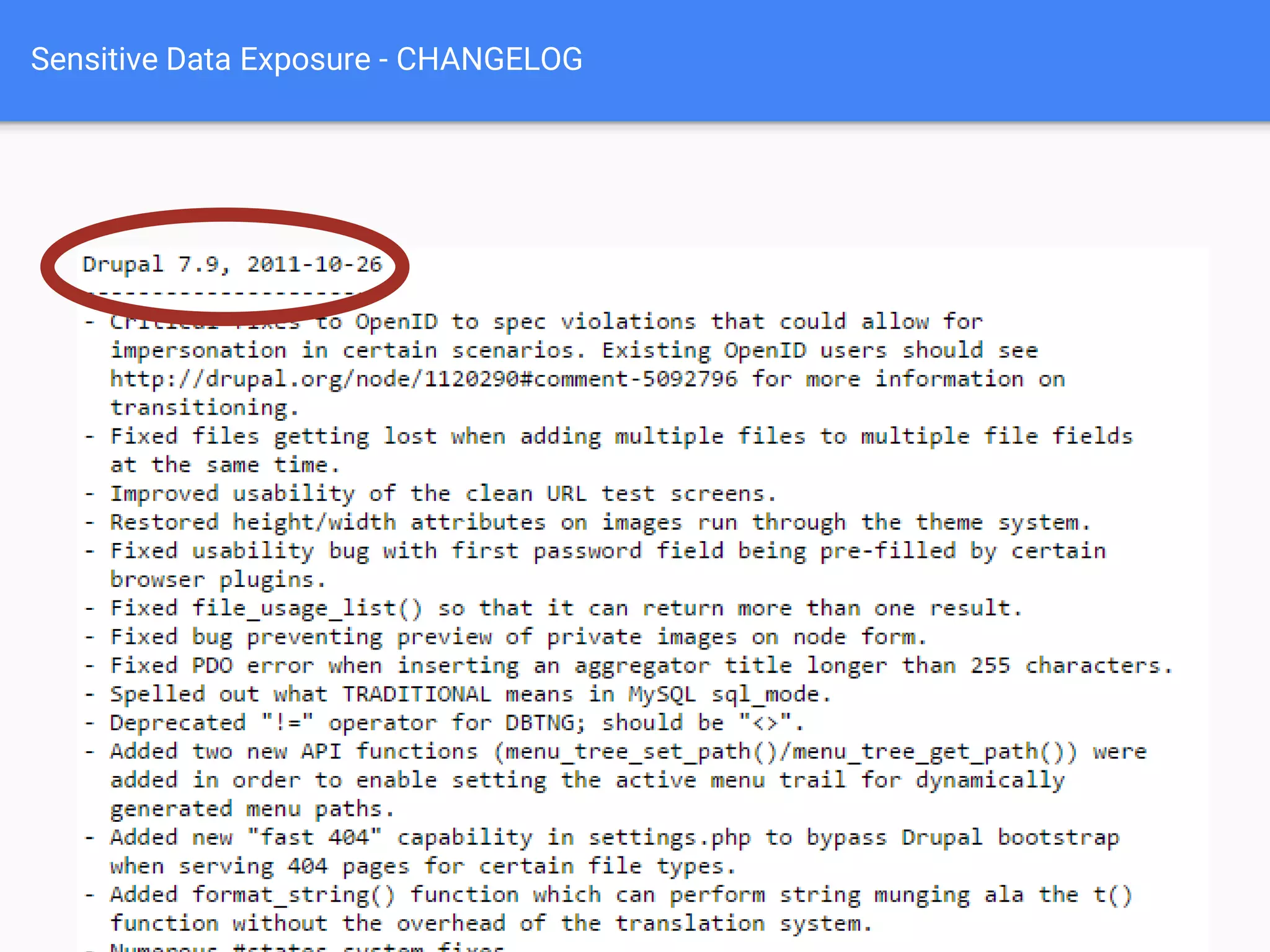 Sensitive Data Exposure – composer.lock
 