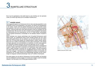 3       RUIMTELIJKE STRUCTUUR



     De rol van de gemeente is het actief sturen op de inrichting van de openbare
     ruimte. De nadruk ligt hierbij op de ruimtelijke hoofdstructuur.



     3.1 stedelijk netwerk
     scheidslijn tussen de woongebieden in het westen van Delft en de werkgebieden
     in het oosten. Fysiek vormt het gebied Schieoevers een grote barrière tussen
     deze gebieden in de vorm van het spoor en de Schie die maar weinig doorgangen
     kennen. Lange tijd heeft deze opzet gefunctioneerd omdat de oostzijde nog niet
     ontwikkeld was. Met de komst van een compleet nieuw werkgebied Technopolis
     en intensivering van het campusterrein van de TU Delft worden verbindingen
     door het gebied Schieoevers noodzakelijk om het stedelijk netwerk compleet te
     maken.
     Deze noodzaak voor nieuwe verbindingen door het gebied Schieoevers wordt
     steeds groter. Op middellange termijn wordt namelijk gedacht aan een nieuw
     woon-werk gebied Blauw aan de westkant van de Schie grenzend aan station
     Delft Zuid. Dit woon-werk gebied zal programmatisch moeten worden gerela-
     teerd aan de TU Delft en Technopolis om het te laten functioneren. Hier worden
     woningen gebouwd voor kenniswerkers en studenten en wordt ruimte geboden
     voor startende creatieve bedrijven die de kennis gebruiken van de TU Delft.
     De spoorlijn, één van de grootste barrières, wordt op korte termijn verdubbeld tot
     4 sporen. Station Delft Zuid is onderdeel van Stedenbaan waar tussen 2015 en
     2020 in beide richtingen 6 sprinters per uur gaan stoppen. Dit biedt aanleiding
     om station Delft Zuid te vernieuwen en tegelijkertijd nieuwe tunnels onder het        Netwerk boulevards (RSVD, 2009)
     spoor aan te leggen. . Dit biedt ook de mogelijkheid het station te ontwikkelen tot
     entreepoort van TIC-Delft zuidoost met hoogwaardige openbaar vervoer verbin-
     dingen en langzaam verkeersverbindingen naar de TU Delft en Technopolis.

     Een grote opgave voor de stad en Schieoevers is dus het opheffen van barrières
     door op strategische punten bruggen en tunnels aan te leggen zodat het stedelijk
     netwerk in de oost-west (O-W) richting gecompleteerd wordt.




Gebiedsvisie Schieoevers 2030                                                                                                12
 