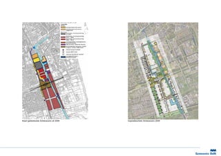 Kaart gebiedsvisie Schieoevers uit 2006   Inspiratieschets Schieoevers 2009
 