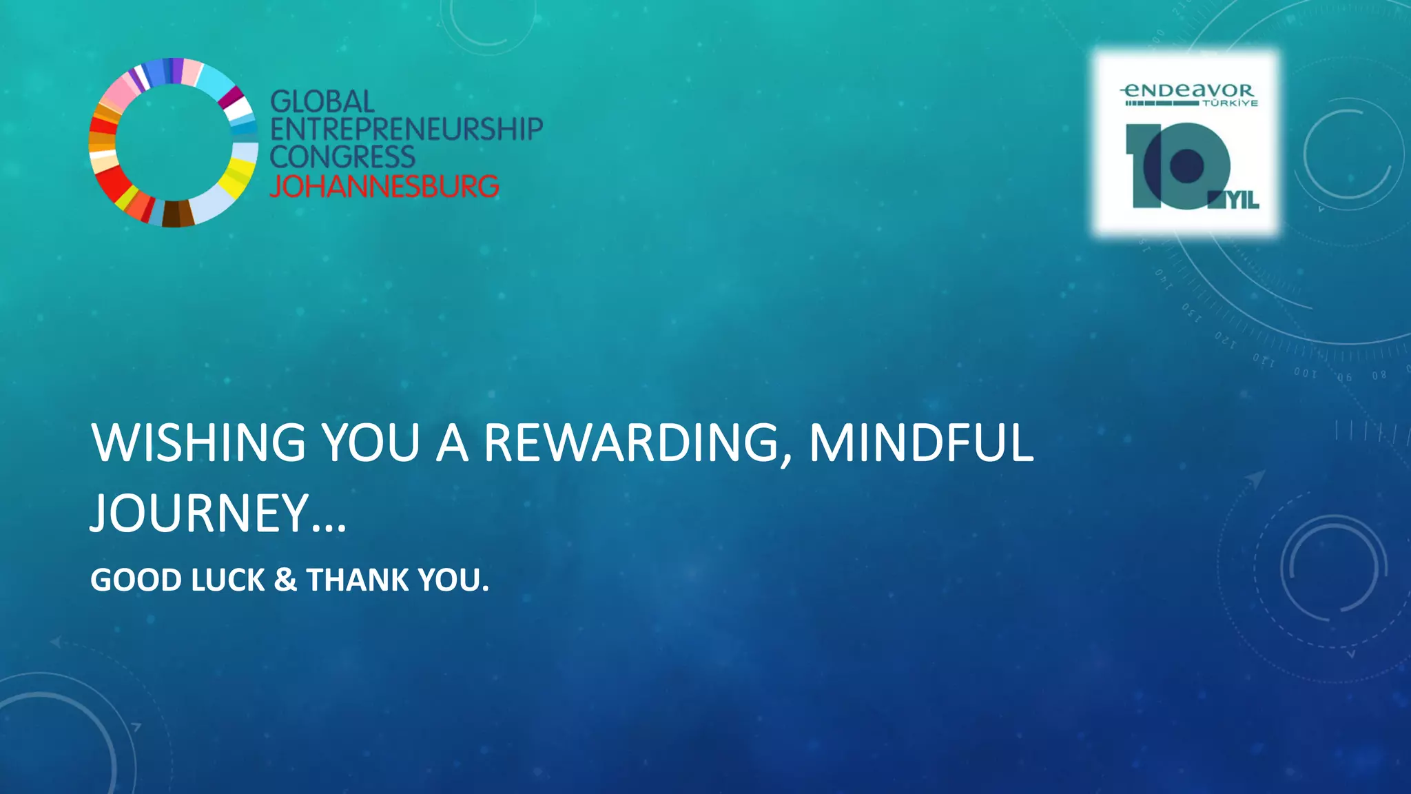 WISHING	
  YOU	
  A	
  REWARDING,	
  MINDFUL	
  
JOURNEY…
GOOD	
  LUCK	
  &	
  THANK	
  YOU.
 