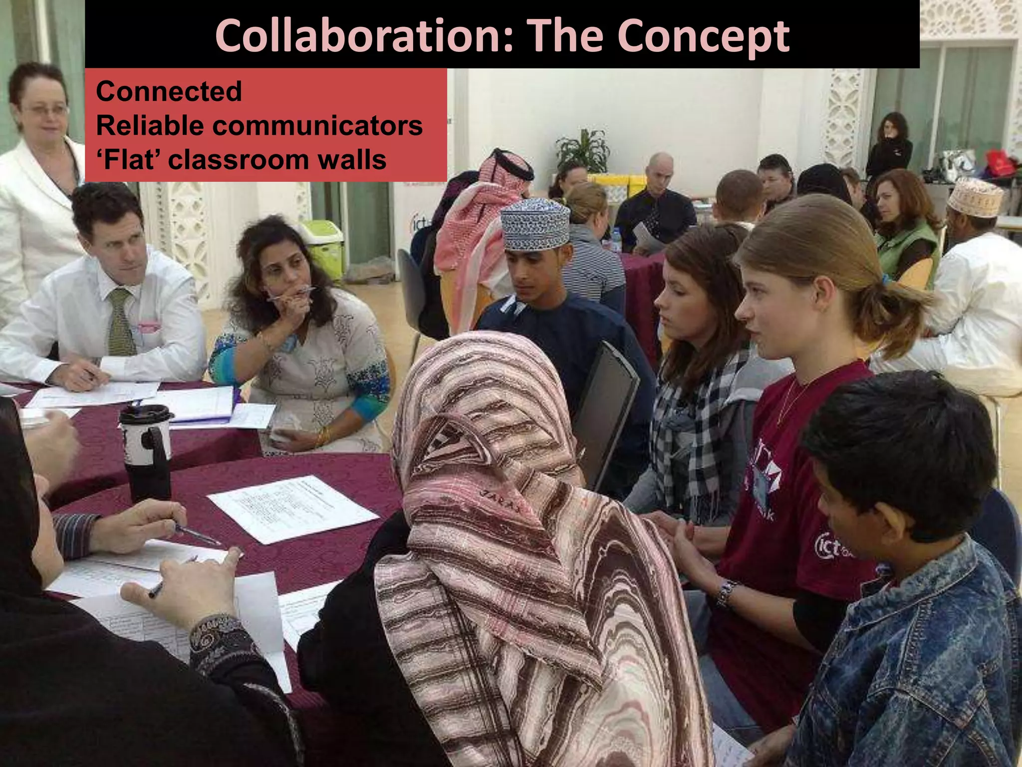 Collaboration: The Concept
Connected
Reliable communicators
‘Flat’ classroom walls
 