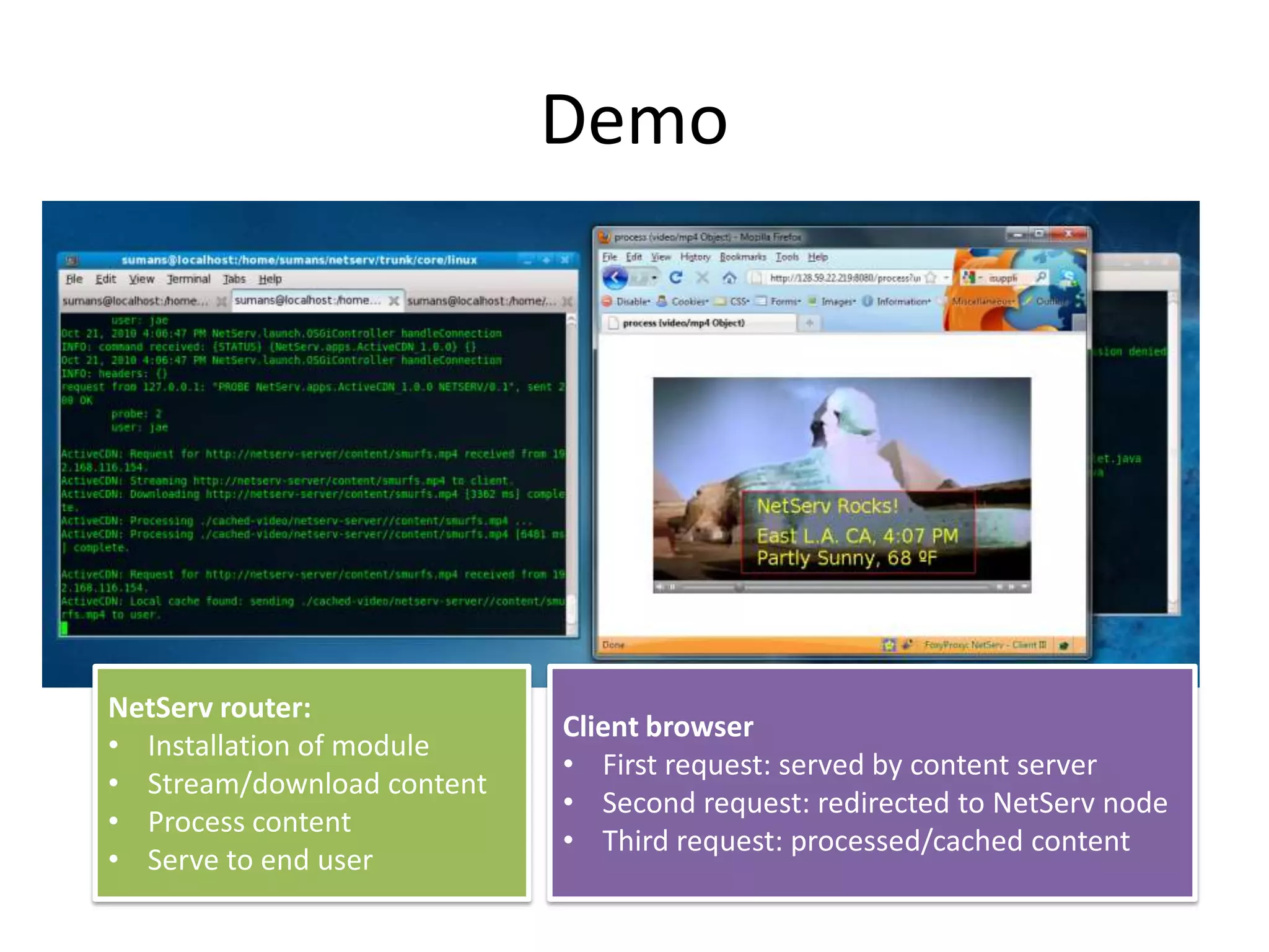 DemoNetServ router:Installation of module