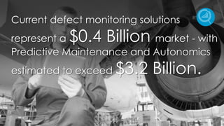 26 March 2017Edit Presentation Title in [Insert Tab > Header & Footer]
|
6
Current defect monitoring solutions
represent a $0.4 Billion market - with
Predictive Maintenance and Autonomics
estimated to exceed $3.2 Billion.
 