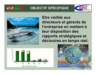 OBJECTIF SPÉCIFIQUE

     Etre visible aux
     directeurs et gérents de
     l’entreprise en mettant à
     leur disposition des
     rapports stratégiques et
     décisoires en temps réel.
 