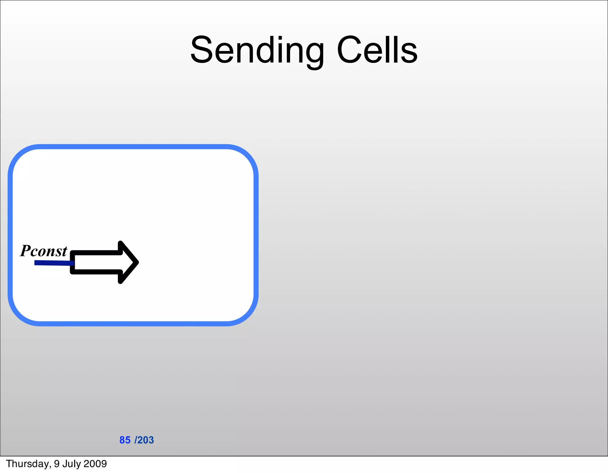 Sending Cells




  Pconst




                        85 /203

Thursday, 9 July 2009
 
