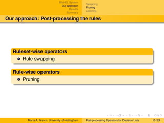 Post-processing Operators for Decision Lists