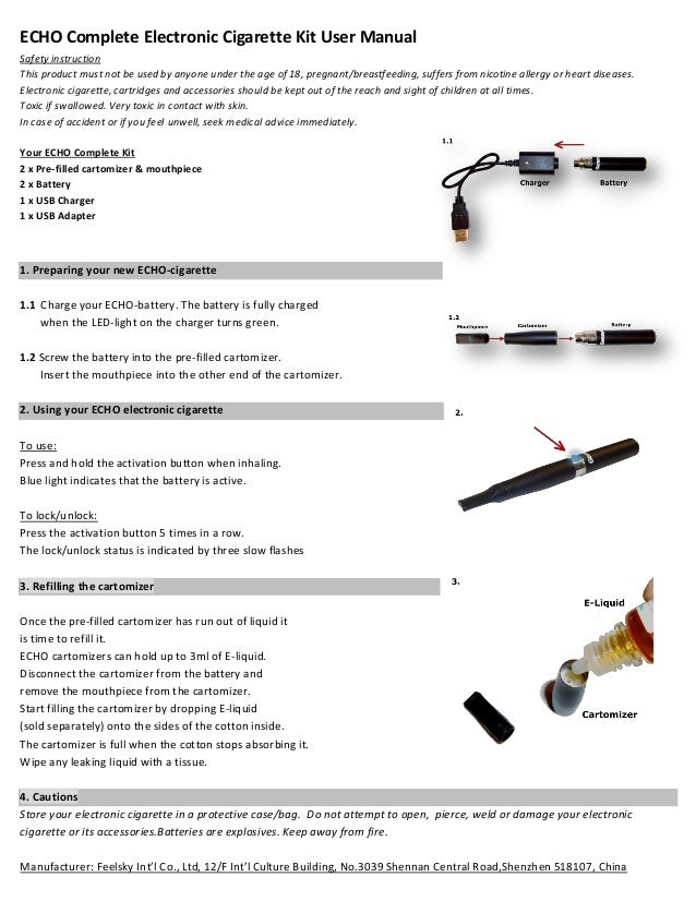 Gecigarette Echo Electronic Cigarette User Manual