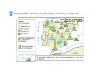 Mapa de producción del sector primario por provincias y por regiones
 