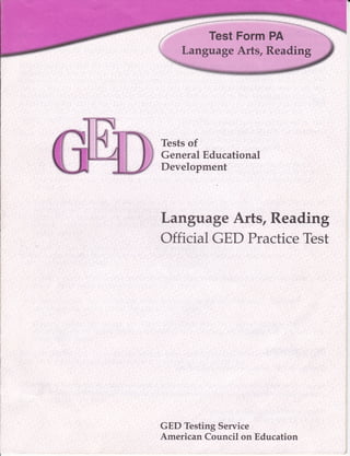 GED, Language Arts, Reading