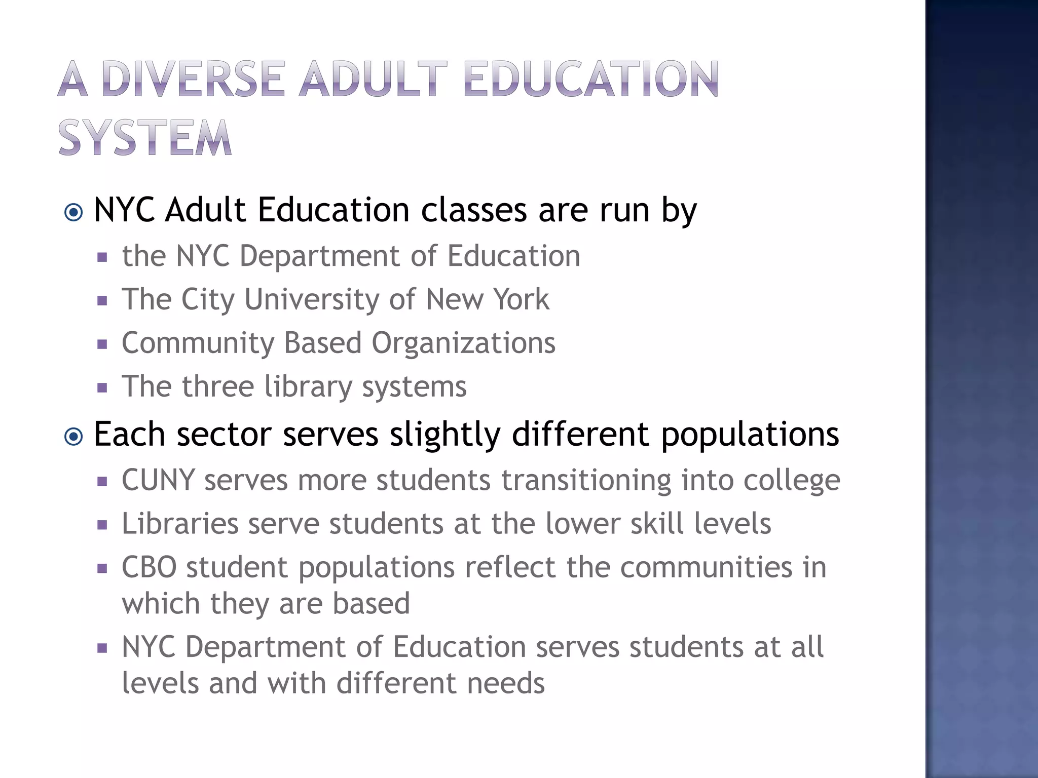Ged and the adult education system | PPTX