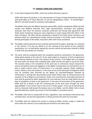 Tender Document for Solar Power Plant in Gujarat Part 1 | PDF