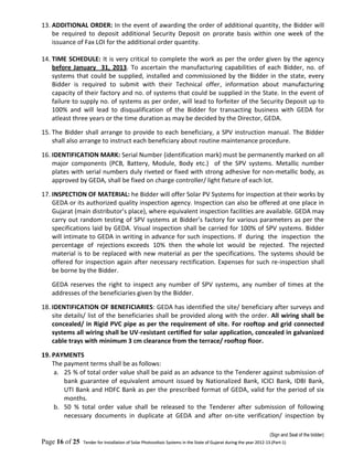 Tender Document for Solar Power Plant in Gujarat Part 1 | PDF