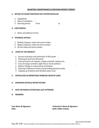 Tender Document for Solar Power Plant in Gujarat Part 1 | PDF