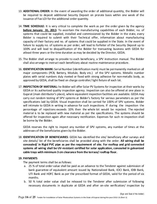 Tender Document for Solar Power Plant in Gujarat Part 1