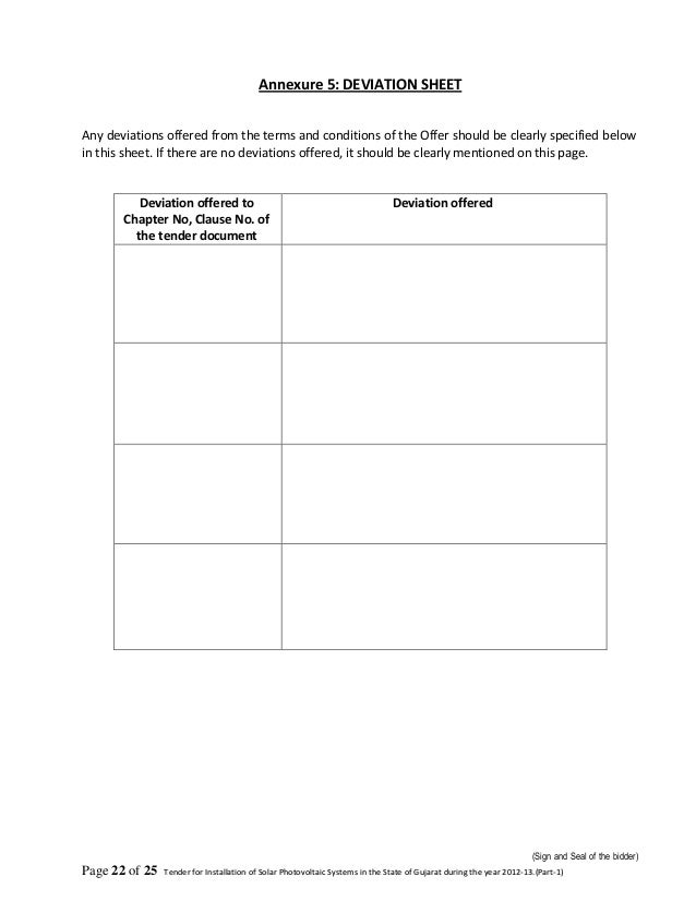 Tender Document For Solar Power Plant In Gujarat Part 1
