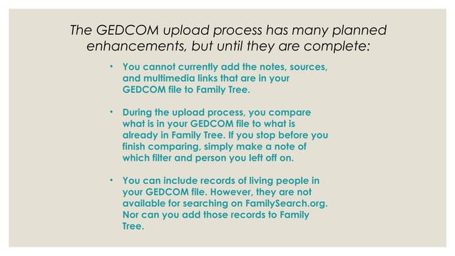 Gedcom uploads and copying to family tree | PPT | Genetics | Science