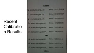 Recent
Calibration
Results

 