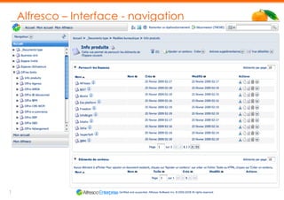 Alfresco – Interface - navigation 