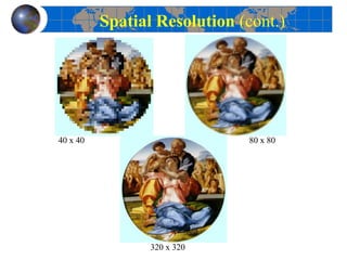 40 x 40
Spatial Resolution (cont.)
320 x 320
80 x 80
 