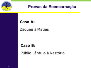 Provas da Reencarnação


    Caso A:
    
    Zaqueu à Matias



        Caso B:
        
        Públio Lêntulo à Nestório


5
 