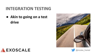 @nicolas_frankel
INTEGRATION TESTING
● Akin to going on a test
drive
 
