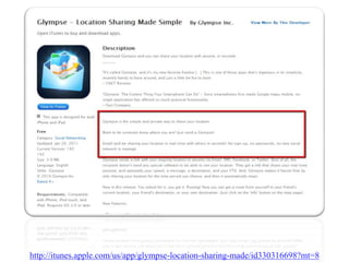 http://itunes.apple.com/us/app/glympse-location-sharing-made/id330316698?mt=8
 