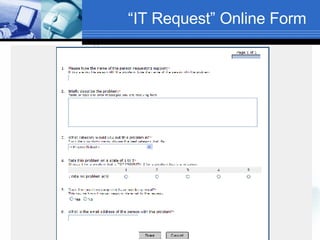 “ IT Request” Online Form 