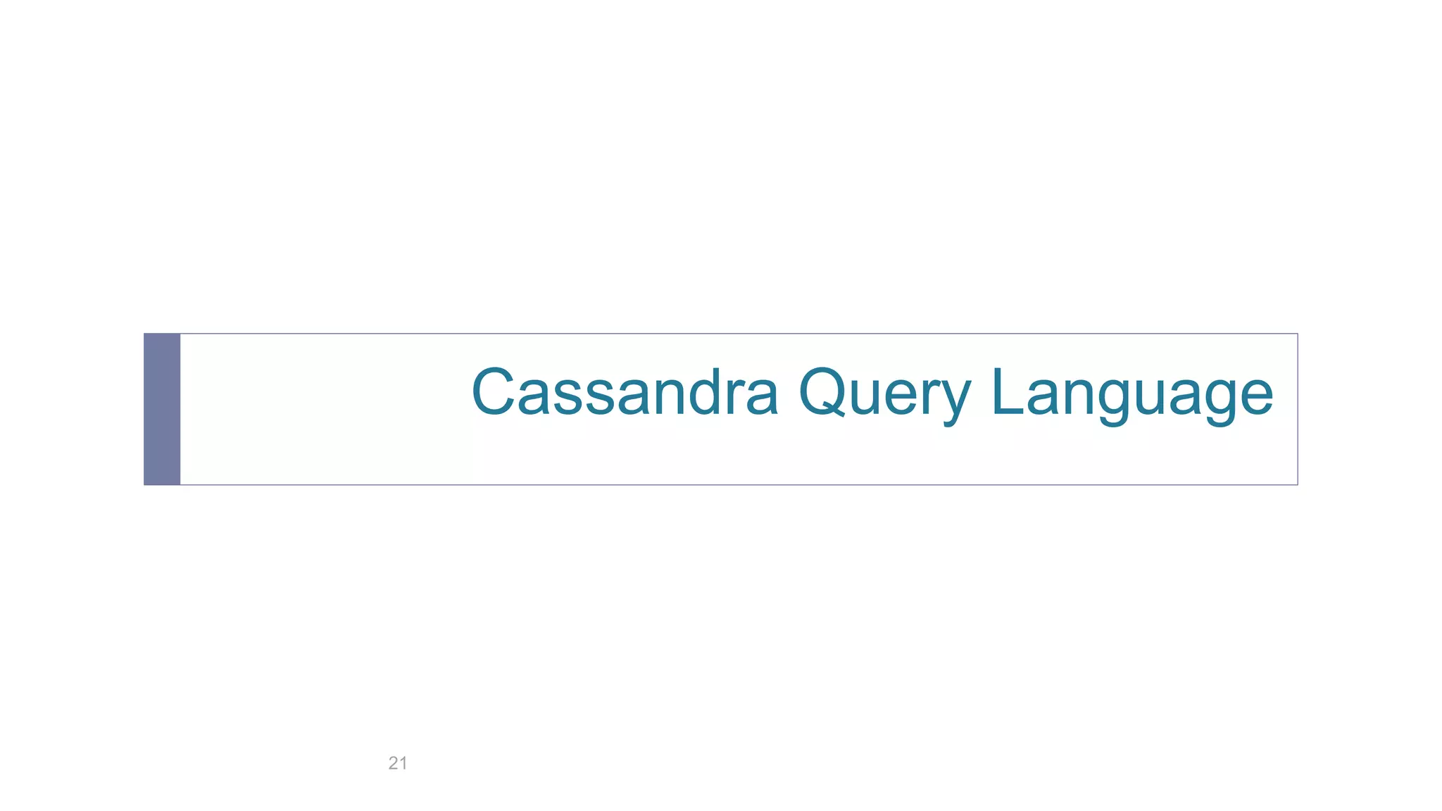 Cassandra Query Language
21
 