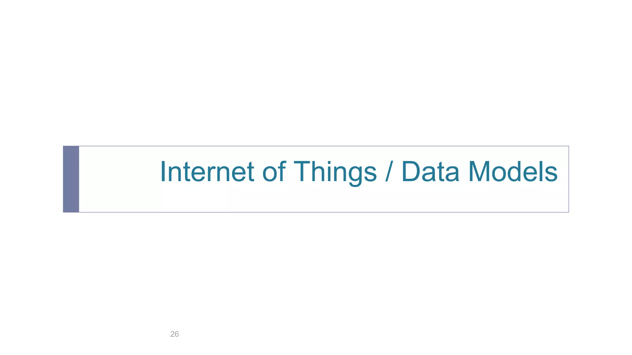 Internet of Things / Data Models
26
 