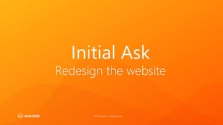 ©2017 Avanade Inc. All Rights Reserved.
Redesign the website
Initial Ask
 